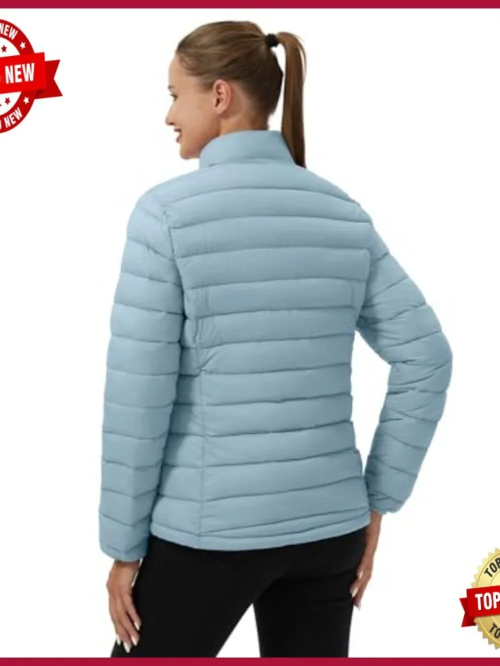 Lightweight Packable Puffer Jacket Winter Quilted Coat Water-Repellent Insulated